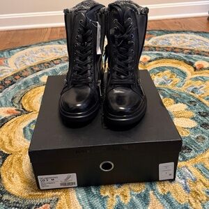 Karl Lagerfeld faux fur lined leather boots